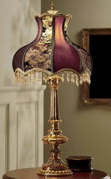 Rose Court Victorian-Style Hurricane Table Lamp - TF85003 - Design Toscano